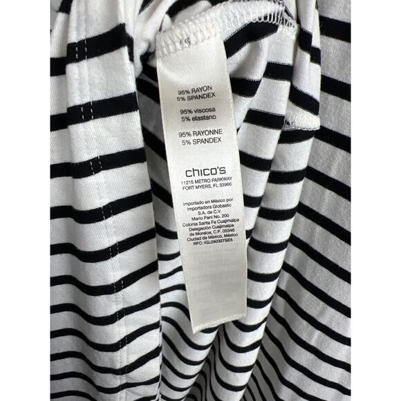 Chico's Plus Size Black and White Asymmetrical Maxi Skirt Size 2 - Picture 4 of 5